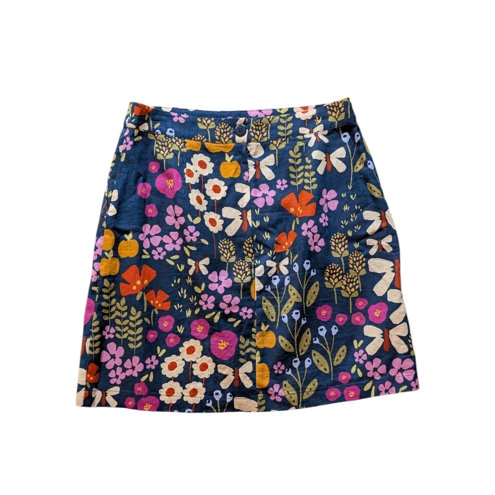 Princess Highway Floral Print Linen Blend Skirt AU Size 12 US Size 8 - Picture 1 of 10